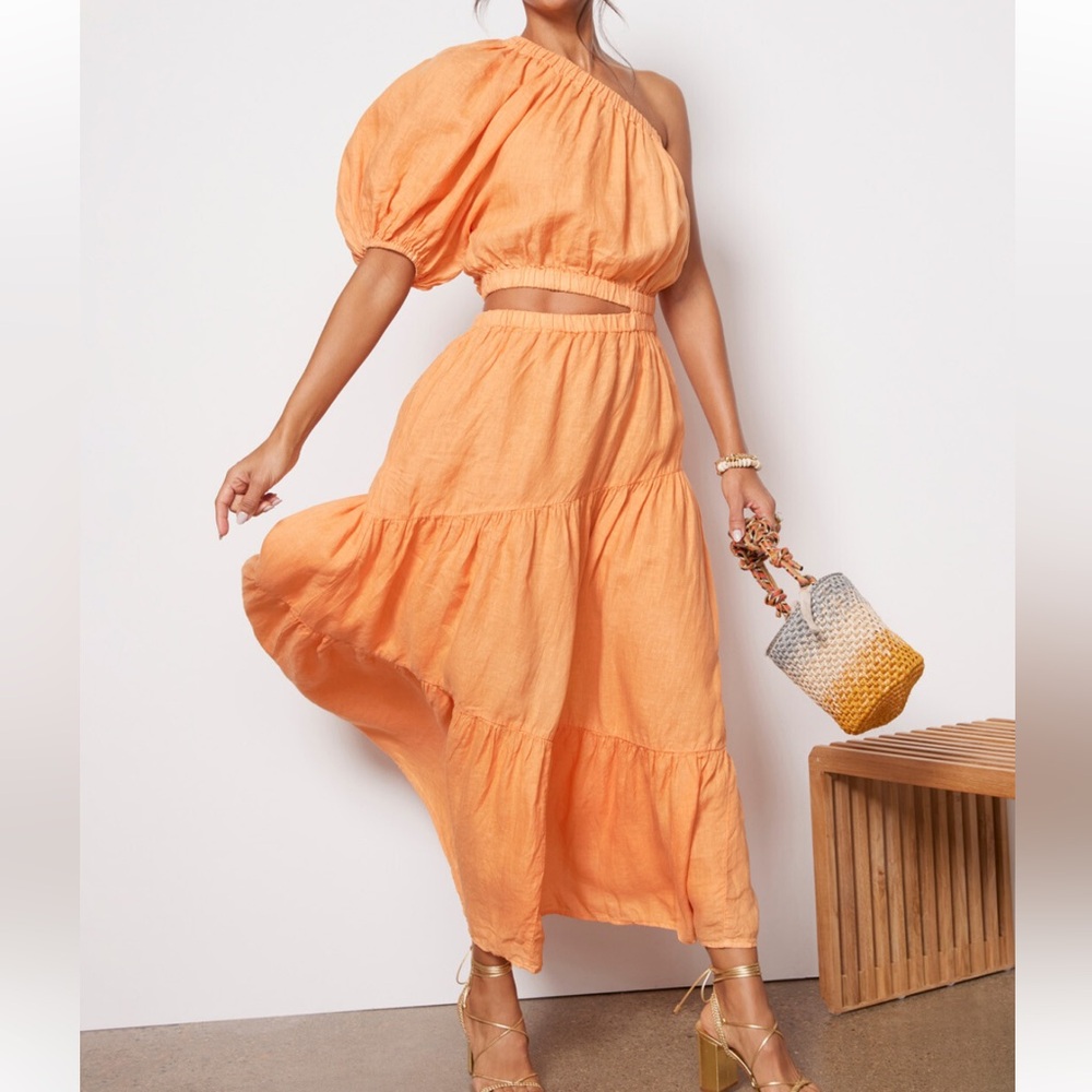 VELVET Giselle Dress in Orange